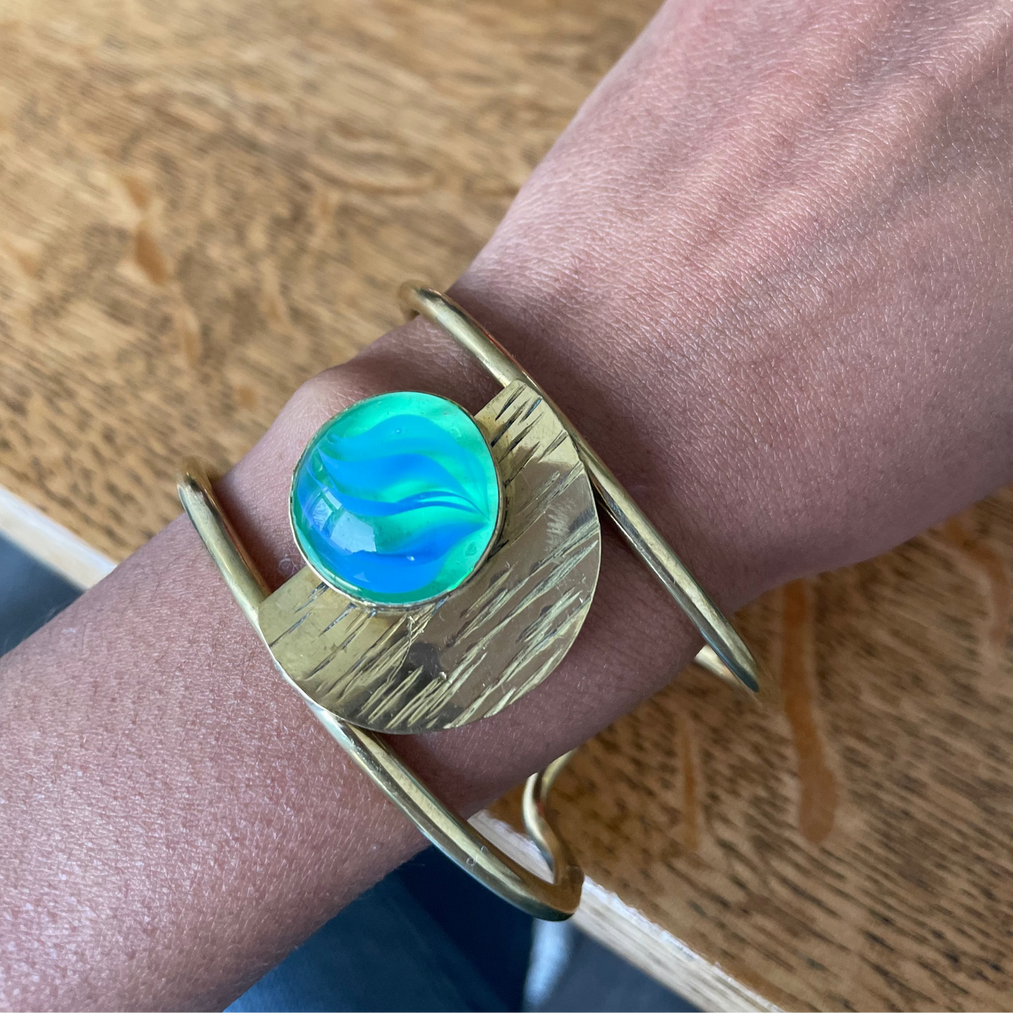 Armband met blauw en groen