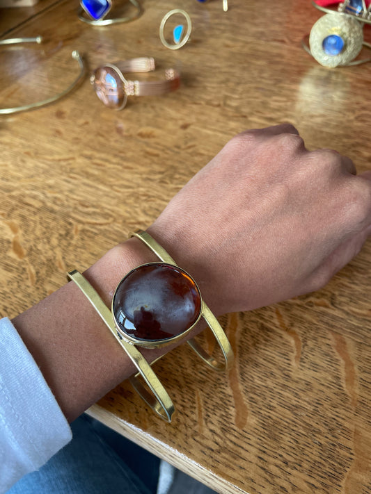 armband met bruine steen