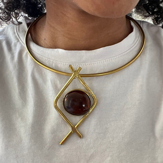 Ketting met bruine hanger