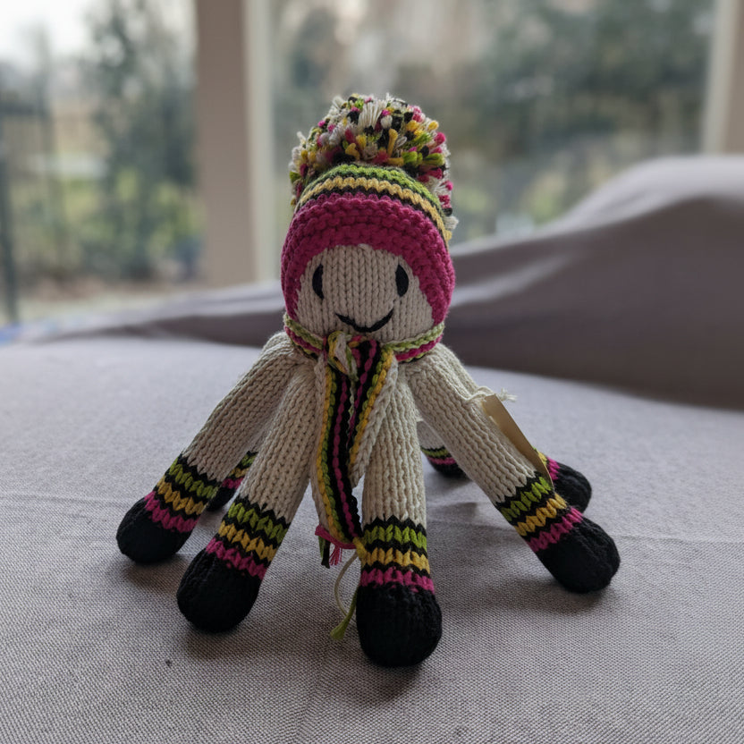 Ecologische knuffel kleine octopus