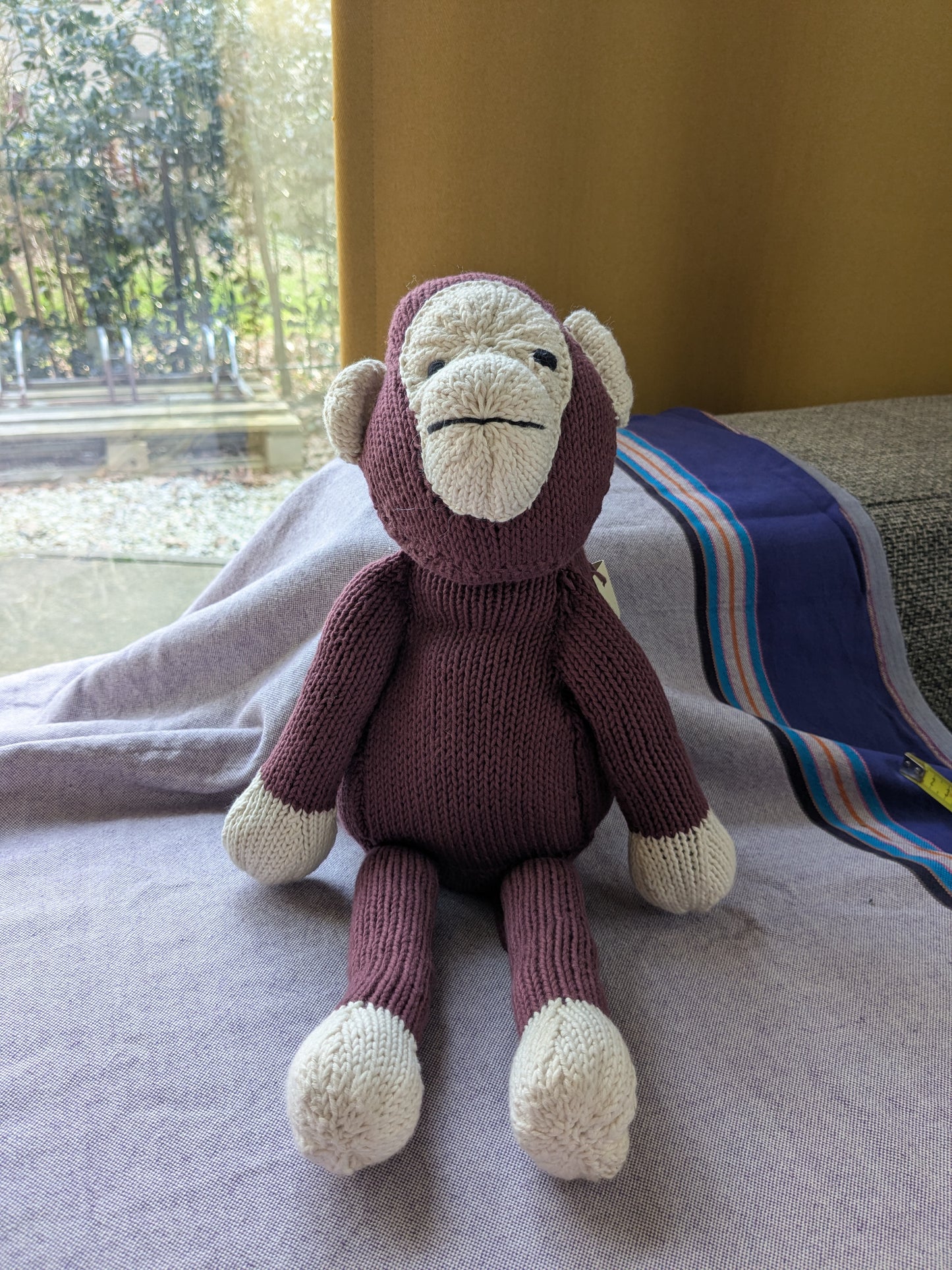 Ecologische knuffelaap katoen, plasticvrij