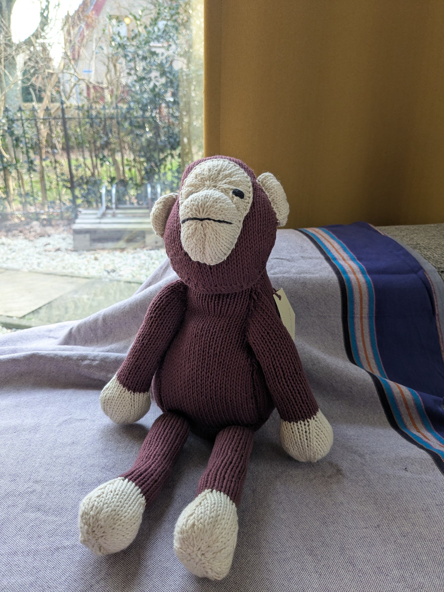 Ecologische knuffelaap katoen, plasticvrij