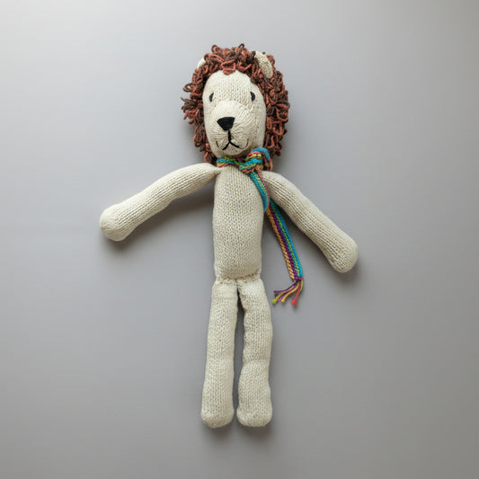 Ecologische knuffel leeuw van katoen