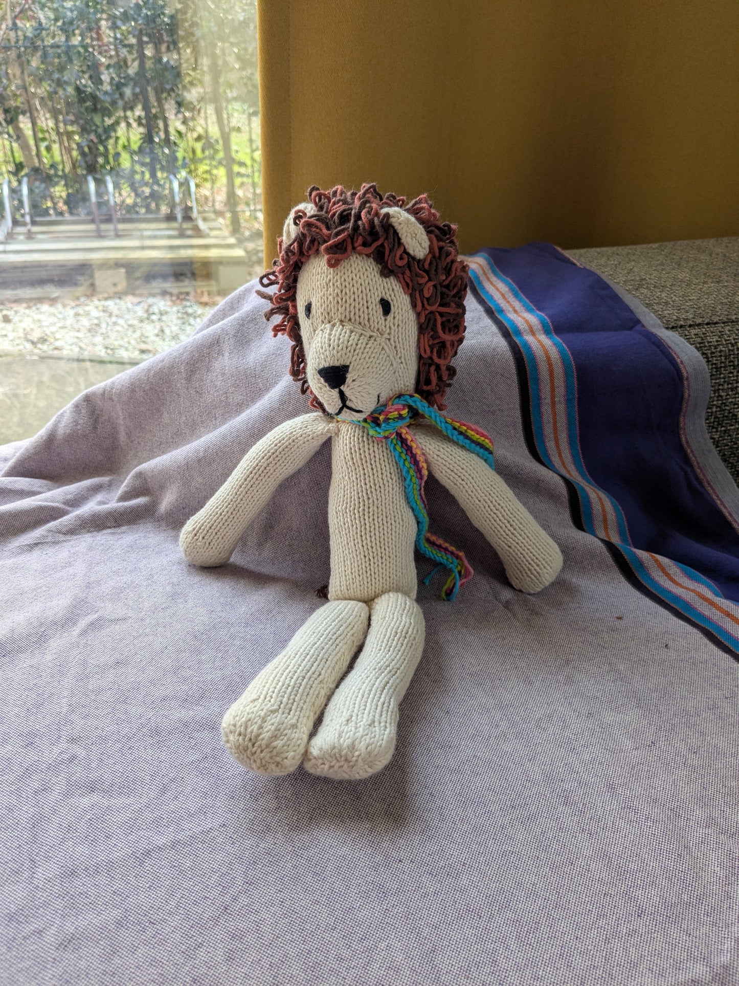 Ecologische knuffel leeuw van katoen