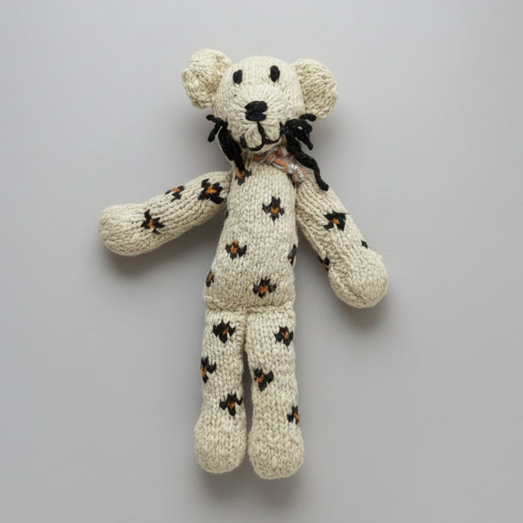 Ecologische knuffel luipaard van wol