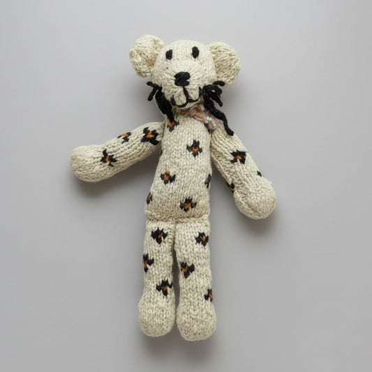 Ecologische knuffel luipaard van wol